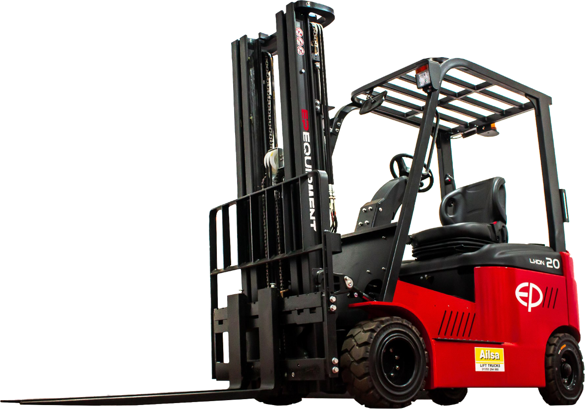 Commercial forklift unloading heavy pallets in Camberley